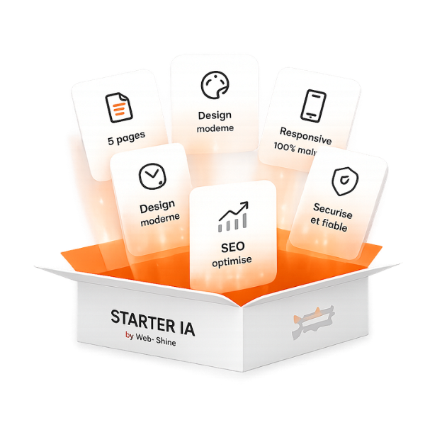 Pack Starter IA Web-Shine avec les éléments inclus dans l’offre