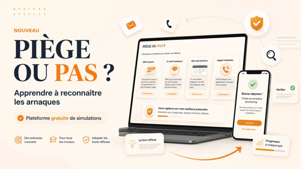 PIÈGE OU PAS ? : une plateforme gratuite pour apprendre à reconnaître les arnaques.
